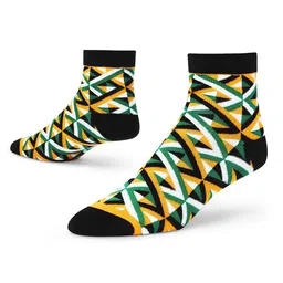 Dynamocks Adults Black & Yellow Patterned Ankle-Length Socks-15