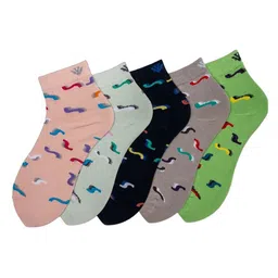Cotstyle Men Pack Of 5 Assorted Patterned Ankle Length Socks-0
