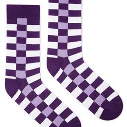 Dynamocks Unisex Purple & White Patterned Above Ankle-Length Socks-14