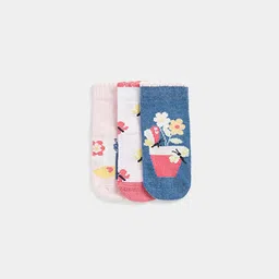 mothercare Girls Pack Of 3 Patterned Ankle-Length Socks-picture-39