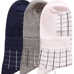 N2S NEXT2SKIN Men Pack Of 3 Seamless Checked Ankle-Length Socks-10