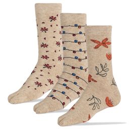 RC. ROYAL CLASS Women Pack Of 3 Beige Patterned Calf-Length Socks-27