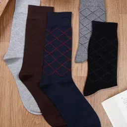 LOUIS STITCH Men Pack Of 5 Assorted Calf-Length Antimicrobial Socks-18