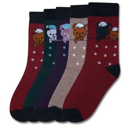 Dollar Socks Kids Pack Of 5 Assorted Cotton Calf-Length Socks-image-80