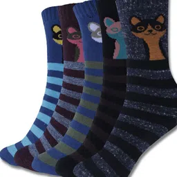 Dollar Socks Kids Pack Of 5 Assorted Cotton Calf Length Socks-image-90