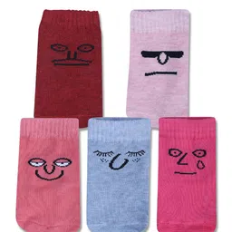 Dollar Socks Kids Pack Of 5 Assorted Cotton Ankle Length Socks-image-93