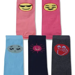 Dollar Socks Kids Pack Of 5 Assorted Patterned Cotton Calf-Length Socks-image-77