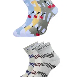 WROGN Men Pack Of 6 Patterned Ankle Length Socks-11