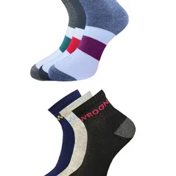 WROGN Men  Pack Of 6 Patterned Anti Microbial Ankle Length Socks-16
