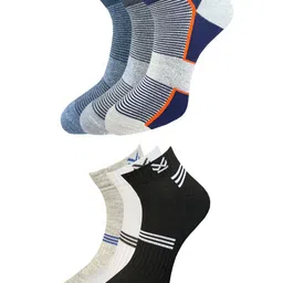 WROGN Men Pack of 6 Patterned Ankle-Length Socks-15