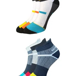 WROGN Men Pack Of 6 Patterned Ankle Length Socks-59