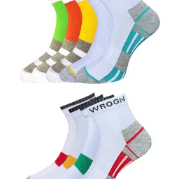 WROGN Men Pack Of 9 Patterned Ankle Length Socks-image-12