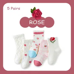 SYGA Kids Pack Of 5 Patterned Cotton Ankle-Length Socks-27