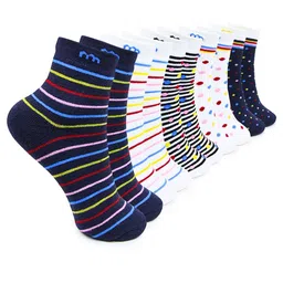 BAESD Kids Pack Of 5 Patterned Cotton Ankle -Length Socks-3