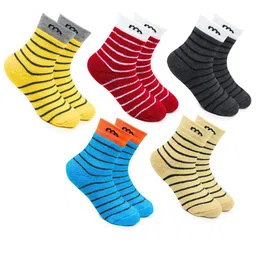 BAESD Kids Pack Of 5 Patterned Anti-Skid Ankle-Length Socks-image-56