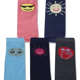 Dollar Socks Kids Pack Of 5 Assorted Patterned Ankle Length Socks-14