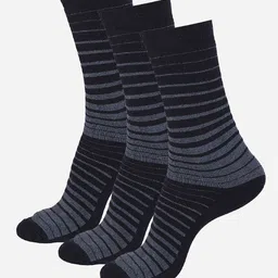 Bodycare Men Pack Of 3 Striped Cotton Calf-Length Socks-image-59