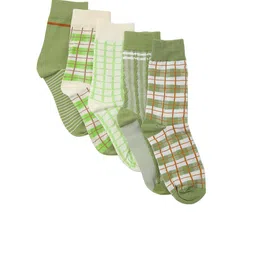 Bunnywave Pack Of 5 Assorted Cotton Calf-Length Socks-image-37