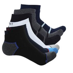 CRUSSET Men Pack Of 6 Assorted Striped Cotton Ankle-Length Socks-30