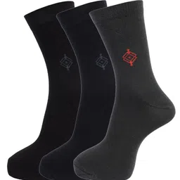 Dollar Socks Men Pack of 3 Assorted Cotton Calf Length Socks-25