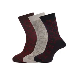 Dollar Socks Men Pack of 3 Assorted Printed Calf-Length Cotton Socks-picture-1