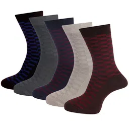Dollar Socks Men Pack of 5 Assorted Cotton Calf-Length Socks-13
