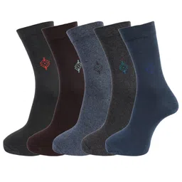 Dollar Socks Men Pack Of 5 Assorted Above Ankle-Length Combed Cotton Socks-53