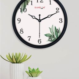 RANDOM Leaf Printed Analogue Contemporary Plastic Wall Clock-image-4