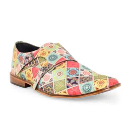 Kanvas Men Bhil Art Mandala Printed Lightweight Monk Shoes-picture-52