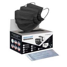 QUARANT Pack of 50 3 Ply Anti Pollution Disposable Face Masks-30