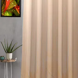 CASA-NEST Cream Coloured Shower Curtain With 8 Hooks-image-47