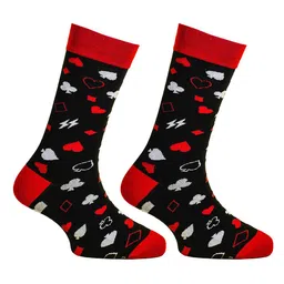 Papa Socks Unisex Printed Anti-Bacterial Calf-Length Socks-12