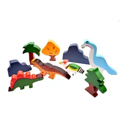 Nesta Toys 9 Pieces Dinosaur World Wooden Toy Set-38