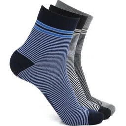 CRUSSET Men Pack of 3 Assorted Above Striped Ankle Length Socks-picture-39