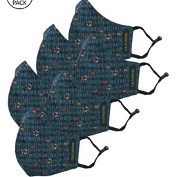 Calvadoss Women Pack Of 6 Printed 3-Ply Reusable Cotton Cloth Masks-45