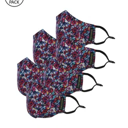 Calvadoss Women Pack Of 6 Printed 3-Ply Reusable Cotton Cloth Masks-image-17