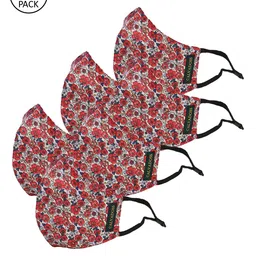 Calvadoss Women Pack Of 6 Printed 3-Ply Reusable Cotton Cloth Masks-image-79