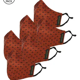 Calvadoss Women Pack Of 6 Printed 3-Ply Reusable Cotton Cloth Masks-image-46