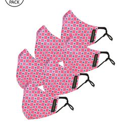 Calvadoss Women Pack Of 6 Pink Printed 3-Ply Reusable Cotton Cloth Masks-14