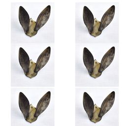 IndianShelf Bronze 6 Pieces Aluminium Rabbit Ear Key Holder Wall Hooks-image-30