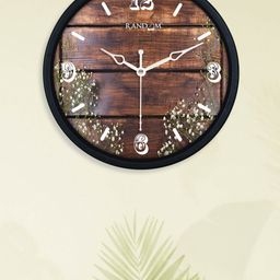 RANDOM Black & Brown Printed Contemporary Wall Clock-28