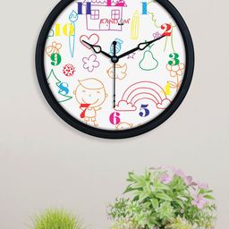RANDOM White & Blue Printed Contemporary Wall Clock-image-44