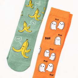 Thela Gaadi Unisex Pack Of 2 Patterned Mid-Calf Length Socks-9