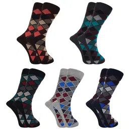 BAESD Men Pack Of 5 Patterned Above Ankle-Length Socks image 2