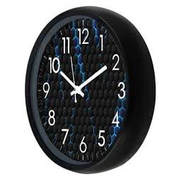 Aura Black & White Textured Round Analogue Wall Clock image 5