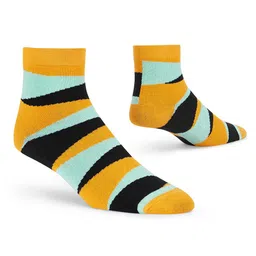 Dynamocks Unisex Yellow & Black Patterned Ankle-Length Socks image 4