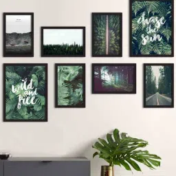 art street Visual Blue Engineered Wood Framed Art Print Set of 8-picture-45