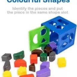 rosefair Geometric Shape Sorting Cube Baby Toys, with 18 Shapes and 1 Cube image 4