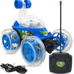 Remote Control Wire Less Battery Operated 360 Degree Long Wheel Stunt Car (Benten/Ben 10)-35