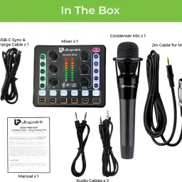 ultraprolink UM1002 Wireless Karaoke & Live Broadcast Mixer with Condenser Mic,Dual Mic Input Powered Sound Mixer image 5